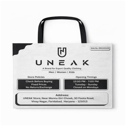 Stitched Non Woven Bags – Black Color