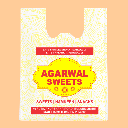 Custom Printed W-Cut Non Woven Supermarket Bags